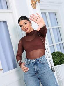 Women Blouses - Rust Brown - View 2