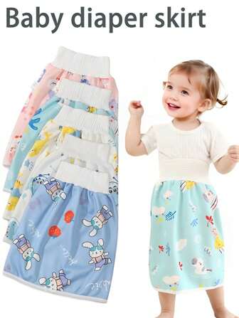 1pc Diaper Skirt, Cute Printed Reusable Potty Training Pants Leakproof Diaper Cloth For Boys And Girls, Perfect Holiday Gift - Multiple Colors Suitable For Babies, Washable For Year-Round Wear