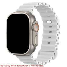 Ocean Silicone Sport Band Compatible With Apple Watch Ultra 2/Ultra Band 49mm 45mm 46mm 44mm 42mm(Series 3) For Men Women, Breathable Soft Waterproof Strap For Apple Watch Ultra 2, Apple Watch Ultra Series SE 10/9/8/7/6/5/4/3/2/1
