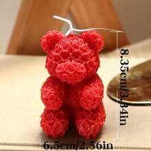 1 Creative Rose Bear Scented Candle, Romantic Home Decoration Perfume Decoration, High-End Birthday Gift Commemorating Halloween, Ghost, Autumn, Holiday, Holiday Christmas, Party