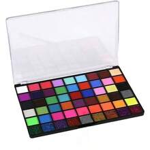 54 色水性面部和身体彩绘套装，哑光（多层）、荧光（UV）、闪光组合，包含 1 支刷子，适用于舞台表演、漫画大会、万圣节派对和庆祝活动 - 8054 - 查看 4