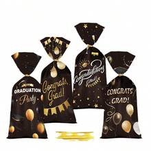 50 piezas Bolsas de regalo para fiesta de graduación, bolsas de recuerdo para ceremonia de graduación, adecuadas para la fiesta de graduación y el empaquetado de regalos para eventos - Multicolor - Ver 5