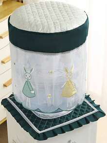 1 Set Water Dispenser Dust Cover, Lace Embroidered Upper & Lower Water Bottle Dust Cover, New Minimalist Premium Pure Water Anti-Dust Cover - Multicolor - View 3