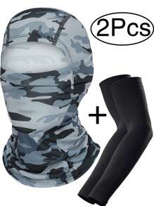 Balaclava Mask + Ice Sleeves, Men's Women's Soccer Ski Mask, Lightweight Sheath, Hat, UV Protector For Riding