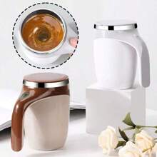 RAF Tasse à remuer entièrement automatique, tasse à café électrique multifonctionnelle, tasse rotative magnétique en acier inoxydable pour les personnes paresseuses, tasse à lait, mug