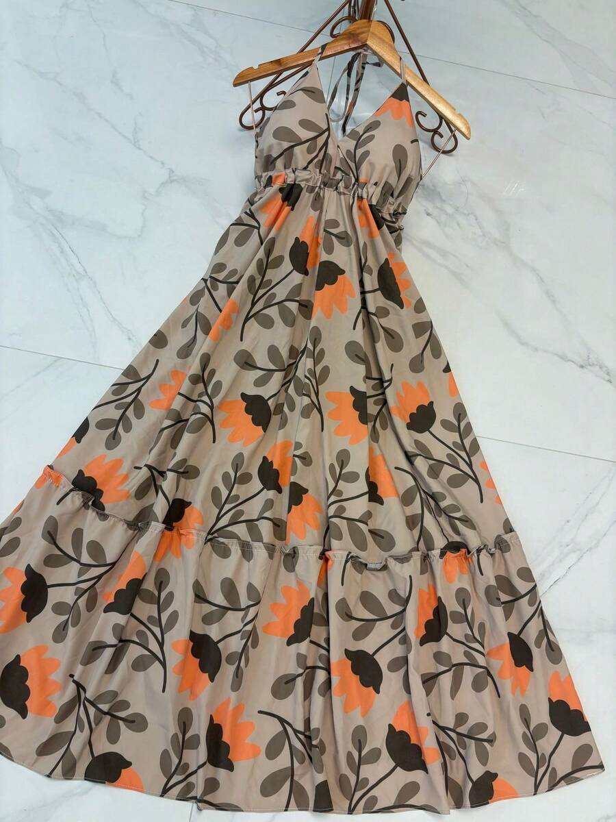 Women Midi Dresses - Màu be - Xem 1