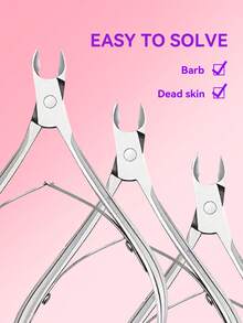 3 st/1 st klassisk nagelklippare i rostfritt stål, precis trimning av finger- och tånaglar, böjd bladkant, professionell nagelbandsklippare, luktfria nagelvårdsverktyg (silver), nageltillbehör, nagelverktyg, nagelkonstverktyg, skolstart, naglar, nagelverktyg för press-on-naglar, manikyr- och pedikyrverktyg - Silver - Visa 8