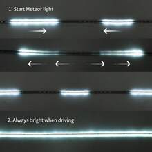 150cm/59in Car Hood Light Strip, Universal 12V Car Hood Light Strip, Soft LED, Suitable For Sedans, SUVs And Trucks - 冰藍色 - 查看 2