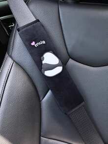 1pc/2pcs Car Interior Seat Belt Shoulder Protection Cover Cute Panda Decoration Shoulder Protection Anti Slip And Wear Resistant Four Season Universal - one-size - View 7