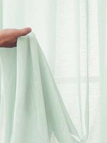 1 pezzo di tenda bianca trasparente, traslucida ma non trasparente - Menta Verde - Visualizzare 2