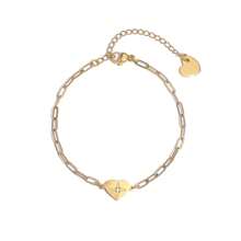 1 Stück Blogger Stil Armband aus Naturstein und rostfreiem Stahl in Unendlichkeitsform, vergoldet, wasserdicht, verstellbar, rosa Herz Kette, Modeschmuck, bohemian Vibe für Frühling/Sommer