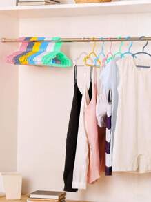 20 piezas de perchas de plástico para bebé, adecuadas para el armario, niños pequeños, bebés, recién nacidos, percha para ropa, perfectas para la lavandería y la guardería, solución ideal de almacenamiento y organización