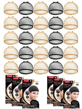 Invisible Ultra-Thin Wig Caps (10-100 PCs) | HD Transparent Nylon Stretchy Head Cover For Lace Front Wigs, Breathable Scalp Protector - No-Slip Seamless Makeup Base & Hair Loss Solution (Bulk Value Pack, 3 Skin Tones)