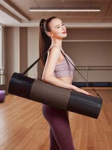 1pc Yoga Mat Carrying Bag, Yoga Net Bag, Breathable Storage Mesh Bag, Portable Yoga Tote, Fitness Exercise Carrier For Yoga Mat Storage