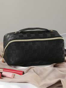 قطعة واحدة حقيبة مكياج كبيرة السعة محمولة، منظم فرش المكياج، حقيبة سفر، حقيبة أدوات التجميل، محفظة العناية بالبشرة، حقيبة أمتعة للمكياج والفرش والظلال والطلاء وغيرها من المجوهرات، هدية عيد الأم والصديقات والعائلة والمعلمين والزملاء، أعياد الميلاد والكريسماس وهالوين - متعدد الألوان - مشاهدة 12