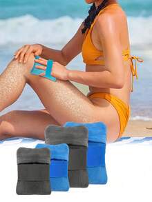 Sand Remover For Beach Sand Wipe Off Mitts - Soft Cloth Beach Sand Cleaner Reusable Beach Essentials Sand Removal Bag (Talc-Free) - Multicolor - View 1