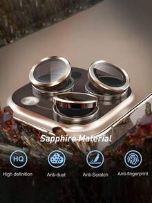 3pcs Ultra-Clear Tempered Glass Camera Lens Protector Film, Compatible With IPhone 16 Pro/Pro Max - Smooth Surface, Strong Adhesive, With Metal Protective Cover, Applicable To Lens Protector Film, Also Compatible With IPhone 16 Pro Max Phone Case - Brown - View 5