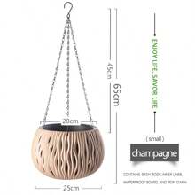 Hängende Blumentopf Kunststoff Rattanoptik Pflanzgefäß, robuster hängender Korb für Sukkulenten, Efeu und mehr
