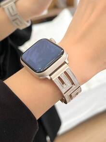 极简金属表带适用于 Series 10 9 8 7 6 5 4 3 SE Ultra，珍珠油金金属，时尚透气优质表带，兼容 38/40/41/42/44/45/46/49 毫米，通勤和日常佩戴皆宜，佩戴舒适