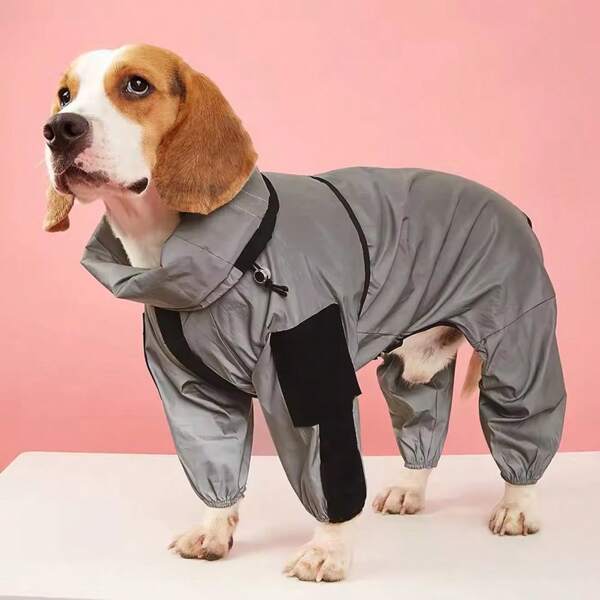 Outdoor Large Dog Raincoat Sunscreen Reflective Jacket Pet Raincoat Hoodie Waterproof Medium Large Dog Clothes Raincoat Jumpsuit