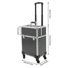 Rolling Makeup Train Case Professional Cosmetic Trolley Large Storage 4 Layers - as pic - View 2
