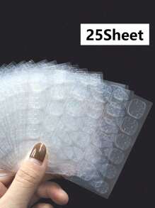 600 pièces (25 feuilles) Colle à ongles en gel double face pour ongles de remplacement