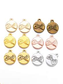 10 pièces/set Accessoires de bijouterie DIY Boucle ronde en alliage de zinc, pendentif mini rétro en alliage
