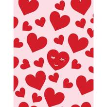 1 pièce Cadre optionnel, affiche de la Saint-Valentin rose, peinture sur canevas avec cœur romantique et amoureux pour la décoration murale de la chambre du couple, avec cadre
