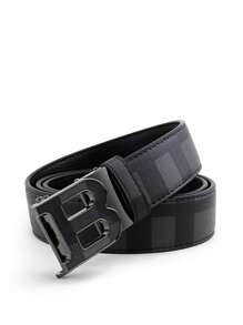 beaytar 1pc Men's Spring/Summer Belt, B Letter Buckle Waistband, Classic Versatile Middle-Aged Gentleman Casual Outfit Accessory Belt, Daily Wear With Jeans