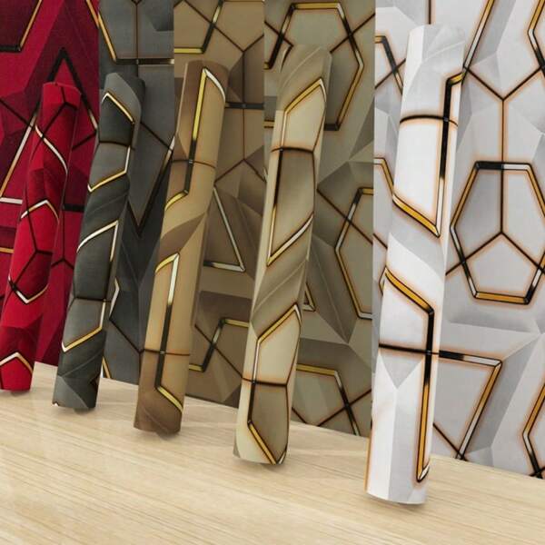 1 Roll Of Self-Adhesive Wallpaper Personalized Pattern PVC Vinyl Decoration Movable Human Contact Paper Used For Living Room Bedroom Room Furniture DIY Home Stickers