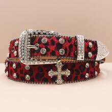 Fashion Belts For Men Designer Bb Belts Simon Rhinestone Belt With Cross Bling Rhinestones Summer, School Fall, Autumn, Halloween Autumn-Winter Accessories,Suitable For Teens, Youth,Men,Casual, Outdoor, Athletic, Vacation, Graduation Gifts, Birthday, Daily Wear - Multicolor - View 7