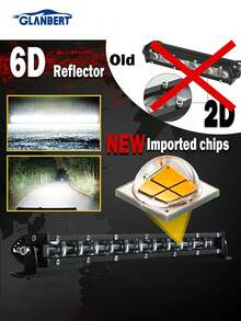 GLANBERT 20"/14"/8" Conquer The Dark With 6D 12V 24V Slim LED Light Bar! 180W Powerful Offroad Work Light For Trucks, ATVs, Cars - Perfect For 4x4 Adventures