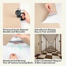 20/50片装自粘方形地毯砖 - PVC背衬防滑垫，安装简便，适用于客厅、卧室、洗衣房等场所 - 家居装饰，30.0厘米 x 30.0厘米，家居装饰砖 | 现代家居装饰 | 易于安装的地垫，浴室地板 - 深灰色20pcs - 查看 3