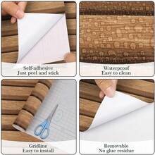 1 Cuộn Giấy Dán Tường Tự Dính Vân Gỗ Cổ Điển Màu Vàng Có Sọc Nâu Bóc Và Dán Giấy Dán Tường Winyl Thích Hợp Cho Phòng Ngủ Ký Túc Xá Khách Sạn Tường Trang Trí Nhà Cửa Miếng Dán Tường Mặt Bàn Bếp Ngăn Kéo Tủ Đồ Nội Thất Cải Tạo Dễ Lắp Đặt Và Tháo Rời 45CM/1000/500/300/100CM Trang Trí Phòng Trang Trí Tường Phòng Tắm Trang Trí Phòng Tắm Giấy Dán Tường Hình Nền - Màu vàng - Xem 6