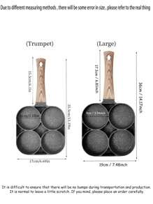 1pc 4-Hole Nonstick Egg Pan, Flat Egg Dumplings Frying Pan For Breakfast Egg Burger Cooking Kitchen Tools Pot