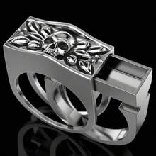 Fashion Creative Skull Combo Ring Set For Women's Punk Style Ring - 銀色 - 查看 1