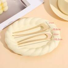 2 piezas Pasadores de metal con forma de U estilo vintage, palillos para el cabello estilo francés como accesorio para el moño y peinados de mujer y niña. Puede haber variación de color.