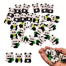 50PCS Cute Panda Shaped Eraser With Random Color - Soft Furry Bamboo Leaf Pattern In Black And White Design, Suitable For Classroom Rewards, Party Gifts And School Supplies, Panda Theme Gifts For Office Supplies, School Supplies, Office Decoration, Back To School Supplies, School Prizes, A Good Choice For Family And Friends, Graduation Season Gifts 50pcs/30pcs/20pcs/10pcs/5pcs (Color Style Random)