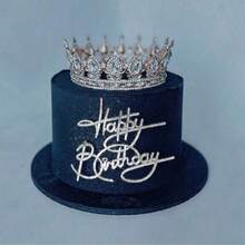 1 件/3 件/6 件金银色亚克力生日快乐蛋糕装饰，适用于生日快乐派对蛋糕侧面装饰 - 彩色 - 查看 4