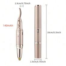 1pc 2-In-1 Electric Eyelash Curler & Eyebrow Trimmer, Automatic Multi-Function Eyebrow Razor & Eyelash Curler, 2 Temperature Settings, Fast Heating, Built-In Lighting, Anti-Scald Comb Design, Round Cap Blade, With USB Charging Cable (140mAh)
