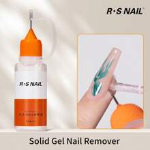 RS NAIL Removedor de uñas con jeringa RSNAIL, fácil y rápido de usar para uñas postizas, uñas falsas, puntas de uñas y adhesivo (no para esmalte en gel), 15ml portátil y amigable para viajes, precisión y sin desperdicio, seguro para uñas naturales y uñas postizas