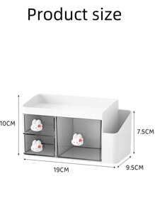 صندوق تخزين مكتبي وتخطيطي قطعة واحدة، منظم على شكل درج لمكتب، إكسسوارات الشعر، حامل أقلام، أدراج شفافة للرؤية والوصول السهل، تصميم مقسم