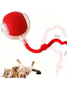 1 szt. interaktywna zabawka dla kota w losowo wybranym kolorze, automatyczne zabawki dla kotów/kociąt dla znudzonych dorosłych kotów domowych, aktywowana ruchem, automatycznie obracająca się interaktywna piłka z ładowaniem przez USB, odpowiednia dla kotów wszystkich ras i rozmiarów, automatycznie poruszająca się piłka dla kota, interaktywna piłka ładowana przez USB, automatycznie obracająca się piłka, odpowiednia do interaktywnych zabawek dla kotów.