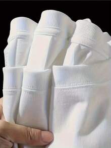 Camiseta holgada de cuello redondo para mujer, colección verano 2025, cómoda y casual, perfecta para un estilo juvenil y vibrante de uso diario. - Blanco - Ver 4