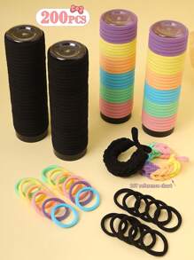 100/200 buc culori asortate drăguțe elastice de păr mari, potrivite pentru femei la modă, cravate de păr DIY, accesorii de păr elegante pentru femei, elastice de păr pentru coadă de cal, frânghie de păr