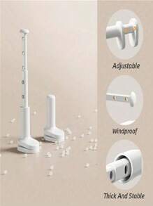 1pc Portable Travel Hanger - Adjustable Folding Design, 5 Slots, Windproof Spiral Clip, Suitable For Hotel And Business Travel, No Drilling Required For Assembly