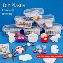 1/2/4pcs Creative Miniature White Plaster Painting Toy For Kids - DIY Plaster Doll Painting And Crafting, Children Art And Handicraft Toy (Random Delivery) (Random Packaging)