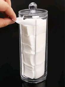 1pc Transparent Clean Pad Storage Box, Clean Swabs Holder, Dustproof With Cover, Portable Vanity Makeup Remover Pad Organizer,For Holiday Beach, Bathroom Collection, Bedroom Collection, Large Capacity