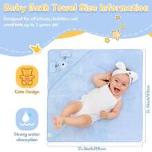 2pcs Set Baby Hooded Animal Face Capes, Unisex Infant Unique Animal Design, Super Soft Towels, All Season, Toddler Plush Cartoon Bathroom Products Wrapping Shawl, Multipurpose As Swaddle, Blanket, Stroller Canopy, Beach Towel, Baby Gift