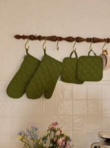 Cirelle Guanti da forno e presine Set da 4 pezzi, Guanto da forno lungo da cucina extra addensato da 500 gradi resistente al calore elevato per cucinare